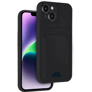 Apple iPhone 14 Uyumlu Arka Kamera Korumalı Kart Koyulabilen Silikon Kartlıklı Kılıf Kapak