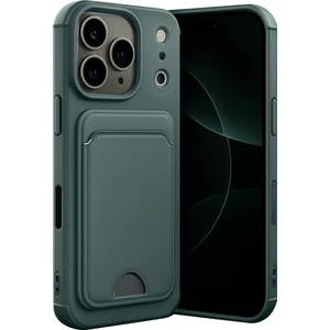 Apple iPhone 17 Pro Max Uyumlu Arka Kamera Korumalı Kart Koyulabilen Silikon Kartlıklı Kılıf Kapak