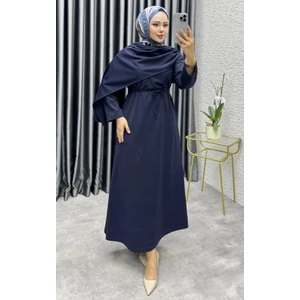 Golda Dress Kadın Krep Lacivert Elbise