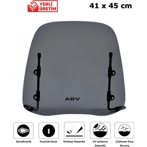 ABV Üniversal Füme Siperlik (41x45 cm) + Bağlantı Ekipmanı (Motosiklet Camı)