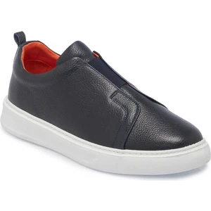 Lacivert Hakiki Deri Erkek Sneaker - E25S1AY57560-A38