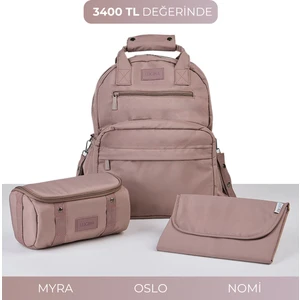 Oslo Bebek Bakım Seti: Oslo Anne Bebek Termal Bakım Çantası, Myra Organizer, Nomi Alt Açma Pedi