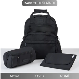 Oslo Bebek Bakım Seti: Oslo Anne Bebek Termal Bakım Çantası, Myra Organizer, Nomi Alt Açma Pedi