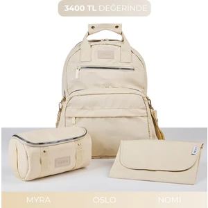 Oslo Bebek Bakım Seti: Oslo Anne Bebek Termal Bakım Çantası, Myra Organizer, Nomi Alt Açma Pedi