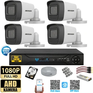 Vartek Bilişim Hikvision 2 Mp 4 Kameralı Tak Çalıştır 1TB Hazır Kamera Seti