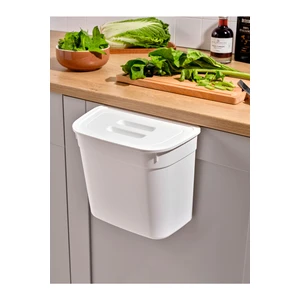 Ovio Ev Yaşam 7 Lt Mutfak Tezgah Üstü ve Dolap Askılı Çöp Kovası Askılı Atık Kutusu