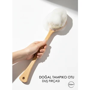 Efsoon Organics Vücut Fırçası Sert Kıllı Islak ve Kuru Sırt Fırçası Doğal Kaktüs Duş Fırçası Oval 43 cm