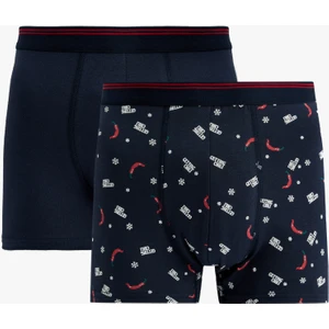 Rahat Kalıp Desenli 2'li Boxer Seti