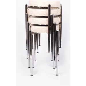 Tabure 4 Adet Kumaş Krem