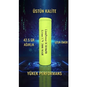 Asel Home ICR18650 2000 Mah 42.5gr Yüksek Performans