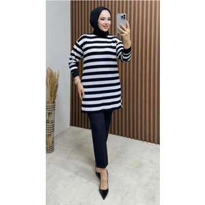Golda Dress Kadın Şeritli Penye