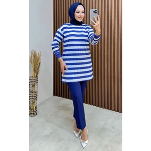 Golda Dress Kadın Şeritli Penye