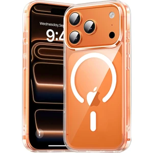 iPhone 17 Pro Kılıf Magsafe Wireless Kablosuz Şarj Destekli Sert Silikon Manyetik Şeffaf Kapak