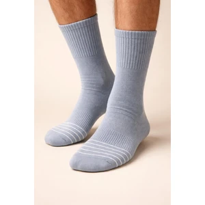 Erkek Çizgili Basic Soket Çorap Mavi