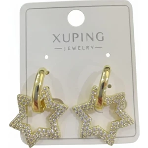 Çelik Zirkon Taşlı Yıldız Küpe