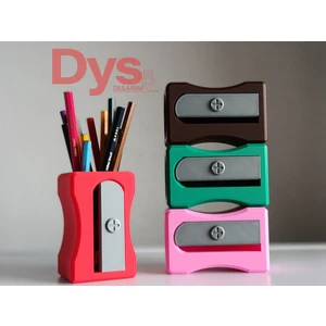 Dys Tasarım Kalemtraş Şeklinde Kalemlik (KIRMIZI)