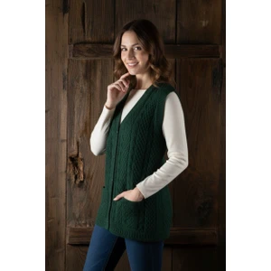 Secret Touch Anne Yeleği Klasik Örgü Yün Pamuk Karışımlı