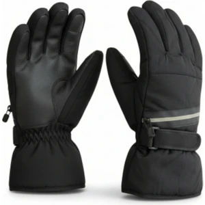 Fermuarlı Gizli Cepli Cüzdanlı L-XL Su Geçirmez Kürklü Kışlık Eldiven – Unisex