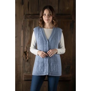 Secret Touch Anne Yeleği Klasik Örgü Yün Pamuk Karışımlı