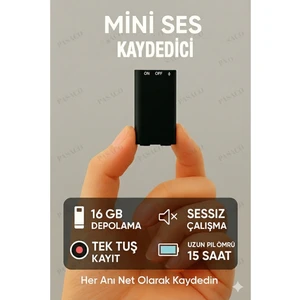 16GB Mini Dijital Ses Kayıt Cihazı Tek Şarjla 15 Saat Kayıt Taşınabilir Ses Kaydedici