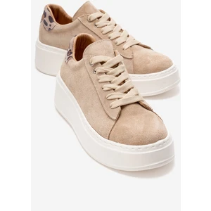 Gueno Bej  Deri Süet Kadın Spor Ayakkabı