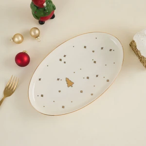 New Year Tree Kayık Tabak 25 cm