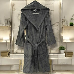  Kadife Kapüşonlu Bornoz  %100 Pamuk