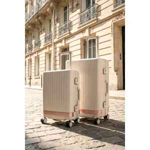 Aura Pc Policarbon 2'li Valiz Seti (Kabin ve Orta) Bej