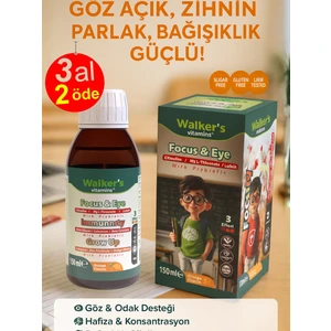 Focus Eye Kids Şurup 150 ml Sitikolin Lutein Beta Glukan Göz Sağlığı Destekleyici