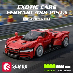 Sembo Block Exotic Cars Ferrari 488 Pista Yapı Bloğu Seti – 336 Parça