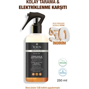 Kolajen ve Keratin İçeren Besleyici Onarıcı Isı & Elektriklenme Karşıtı Vegan Saç Bakım Spreyi 250ml
