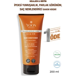 Biotin B7 ve Kolajen İçeren Vegan Saç Kremi, Nemlendiren, Besleyici ve Onarıcı Saç Bakım Kremi 200ml