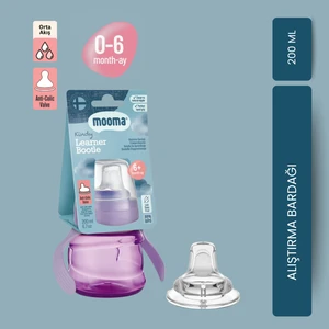 KiKindy Damlatmaz Egitici Su Alıştırma Bardağı 200 ml 6+ Ay - Baby Purple