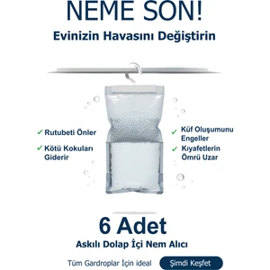 6 Adet - 250Gram - Nemson Nem Alıcı Askılık