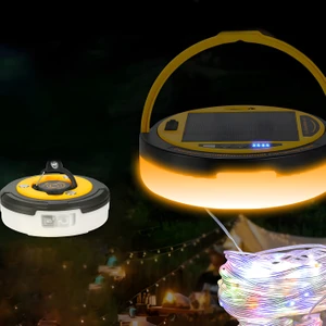 D88-2 Güneş Enerjili Kamp Lambası | RGB Işıklı, 4500mAh Powerbank, 10m Işık Dizisi, Type-C