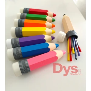 Dys Tasarım  Kalem Şeklinde Kalemlik (KIRMIZI)