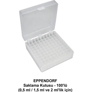 Eppendorf Saklama Kutusu - 100'LÜ (0,5 ml / 1,5 ml ve 2 Ml'lik Için)