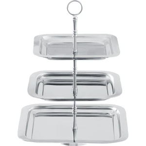 Madame Coco Vial 3 Katlı Kek Standı - Silver - 20X32 cm