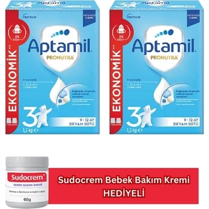 3 Pronutra Devam Sütü 1200 gr x 2 Adet (Sudocrem Hediyeli)