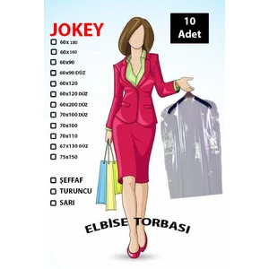 Jokey Kırtasiye Şeffaf Elbise Naylon Torbası Omuzlu 10 Adet (50X75 CM)