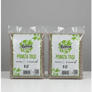 Aymen Çiçekçilik 2 Adet 8-16 mm Ponza Taşı - Tarım Pomzası 5 Lt Paket - 5 Litre Volkanik Ponza Taşı