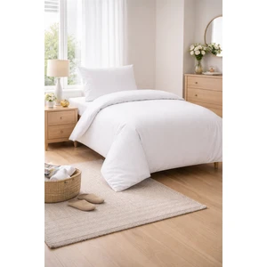 Gön Ev Tekstili Beyaz Tek Kişilik Nevresim Takımı %100 Pamuk (63 Tel Sıkı Dokuma)