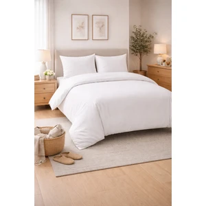 Gön Ev Tekstili Çift Kişilik Nevresim Takımı Beyaz Otel Nevresimi (63 Tel)