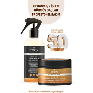 2'li Vegan Saç Bakım Spreyi & Maskesi 250ML, Hyaluronik Asit, Keratin, Kolajen ve B7 Biotinli Set