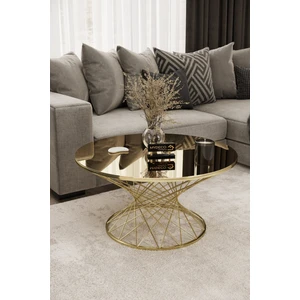 Home Plus Mobilya Hasır Orta Sehpa Gold Kaplama Bronz Ayna