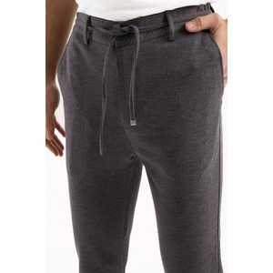 Erkek Volkanik Gri Kışlık Likralı Jogger Pantolon Bel Lastikli 4 Cepli