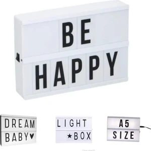 Bak Gel Al A5 Işıklı Lightbox Harfli Mesaj Panosu – Değiştirilebilir Yazı Tahtası  LED Aydınlatmalı A5 Mesaj Kutusu – Harfli Işıklı Pano