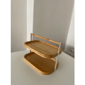 Şen Mobilya 2 Katlı Bambu Stand / Sunumluk
