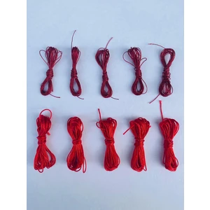 Gulistan Pazarı Kırmızı Renk İnceli Kalınlı Tesbih İpi (3 Metrelik 10 Adet)..5 Adet İnce Ve 5 Adet Kalın Kırmızı İp.