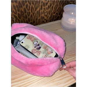 Mute Bag Cind Pink Peluş Makyaj Çantası / Şeker Pembe Peluş Makyaj Çantası (20*10)